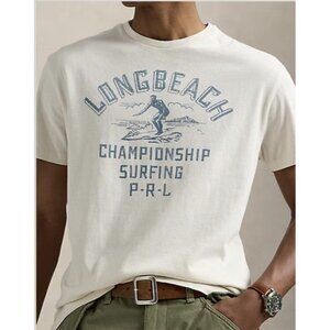 Polo Ralph Lauren XXL Men's Classic Fit Surf Graphic Jersey T-Shirt, White NEW
